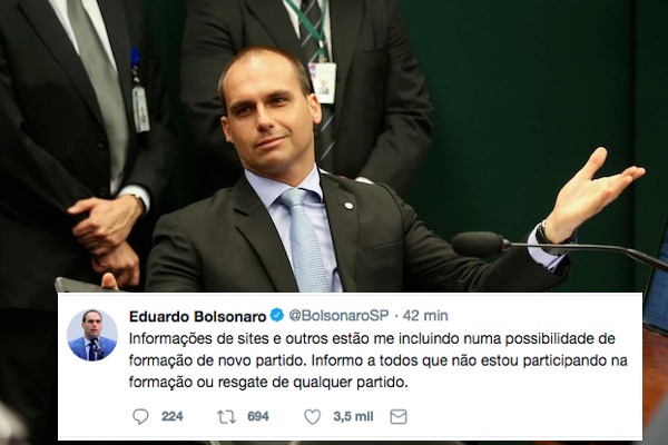 "Não estou criando novo partido", afirma Eduardo Bolsonaro no Twitter. - Pátria Digital