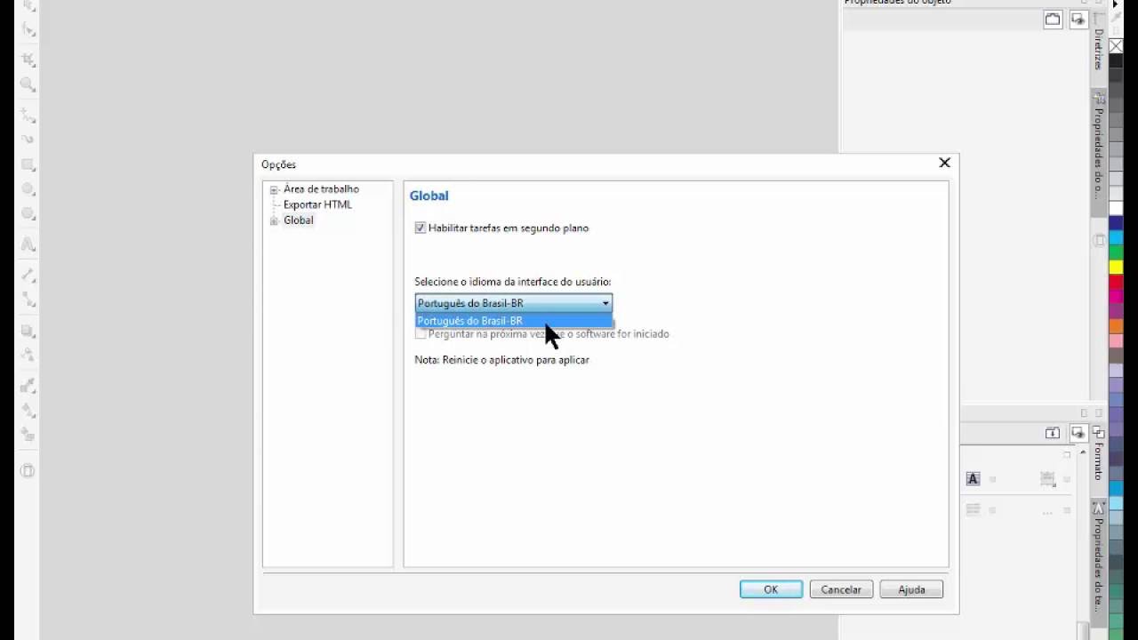 Alterar o idioma do Corel Draw X7