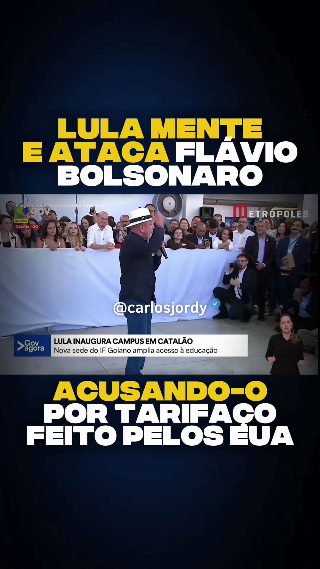 Carlos Jordy on GETTR: Retrato do desespero. Lula surta e dispara mentira...
