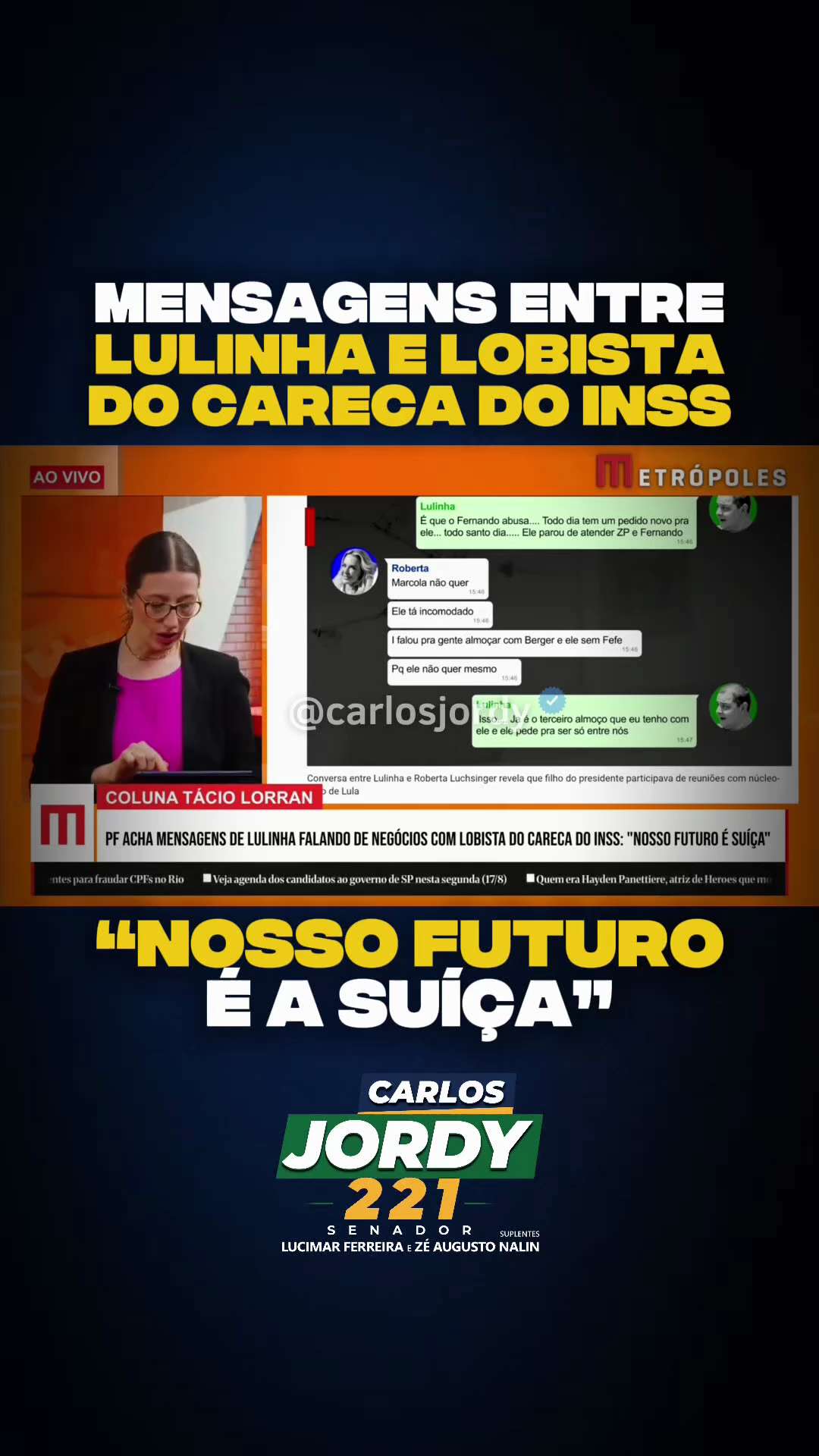 Carlos Jordy on GETTR: Bomba! Mensagens obtidas pela PF mostram que lulin...